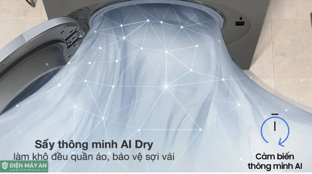 Máy Sấy Bơm Nhiệt Samsung Bespoke AI 17 Kg DV17B9750CV/SV